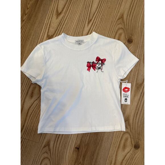 WildFox Jamie Mademoiselle Tshirt boxy fit Womens XSmall NWT - Picture 2 of 6